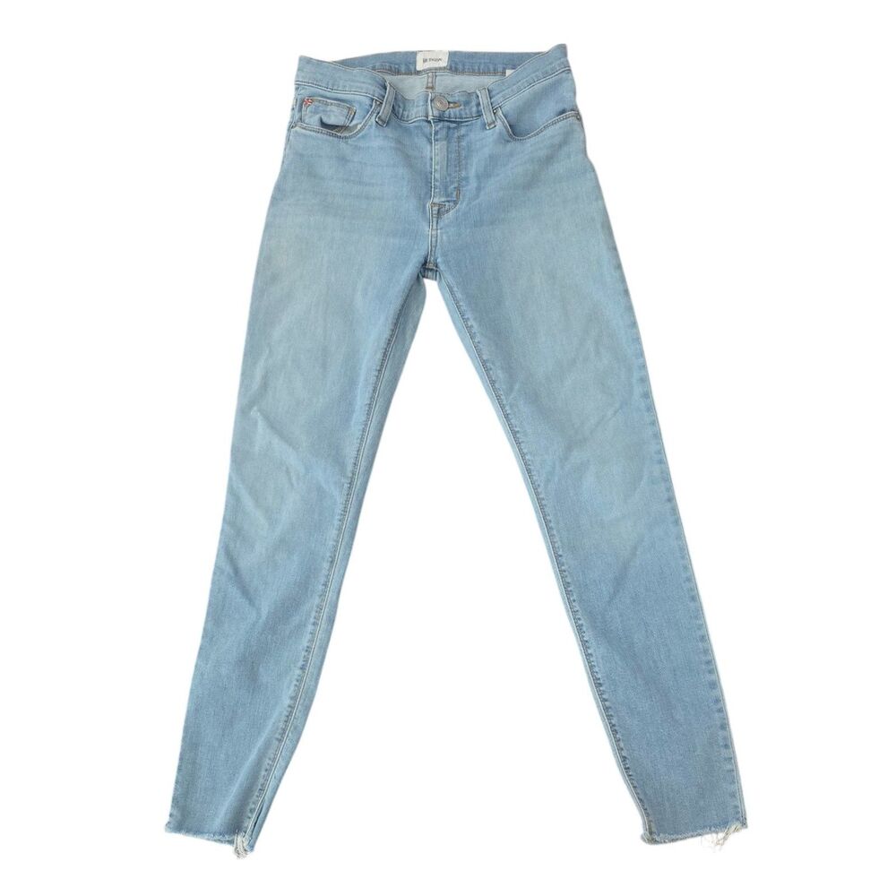 Hudson Jeans High Rise Natalie Light Wash Raw Hem Stretch Denim Women's 27 / 6
